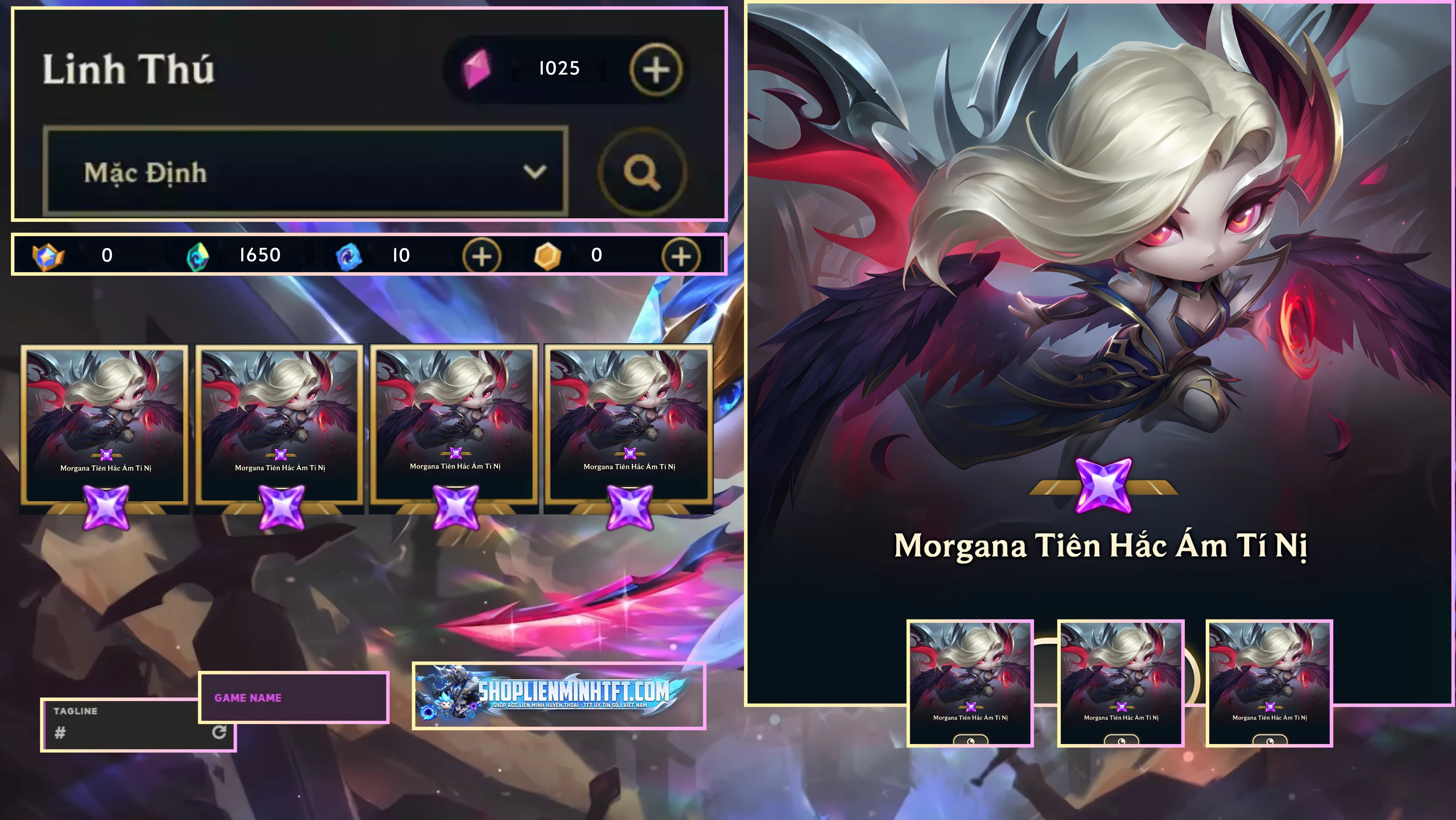MORGANA TIÊN HẮC ÁM TÍ NỊ CLONE